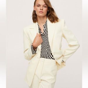 Mango Women’s Elegant Cream Blazer